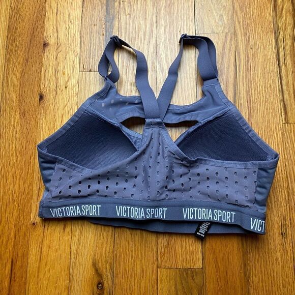 🪦 Victoria Secret Sport Firm Bra W/ Key Hole Size 32C Blue steel - Picture 3 of 8